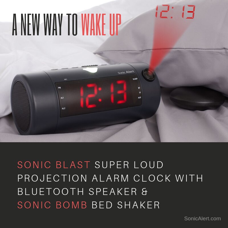 Sonic Blast Super Loud Bluetooth Speaker Alarm Clock With Super Shaker