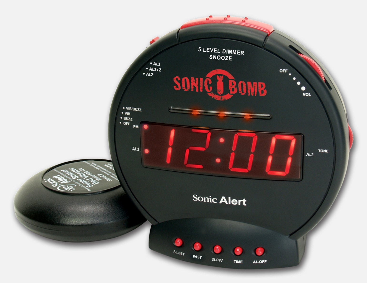 Sonic Bomb Alarm Clock with Super Shaker